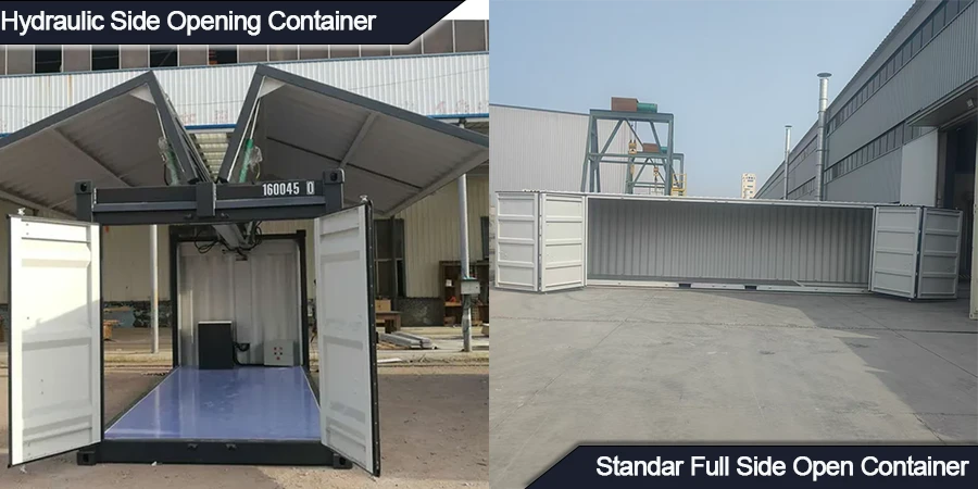 Hydraulic Side Opening Container kumpara sa Standard Full Side Open Container